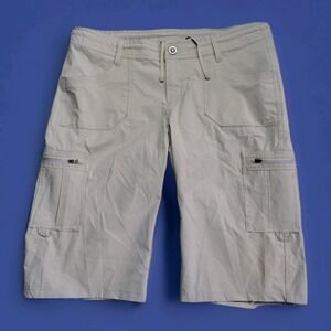 Kuhl Horizn Ripstop Cargo Shorts Womens Sz 10 Beige Outdoor Hiking Bermuda 6304